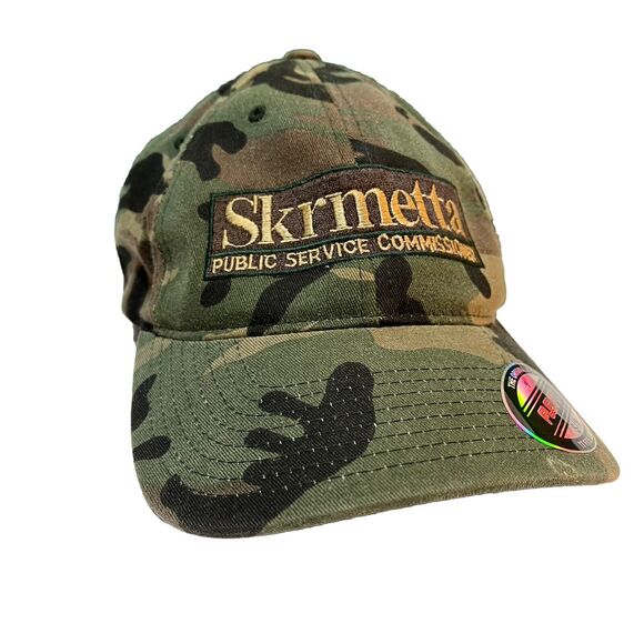 Camo Flexfit Small Medium Hat Local Louisiana Politics Logo Skrmetta Unique - Picture 1 of 5